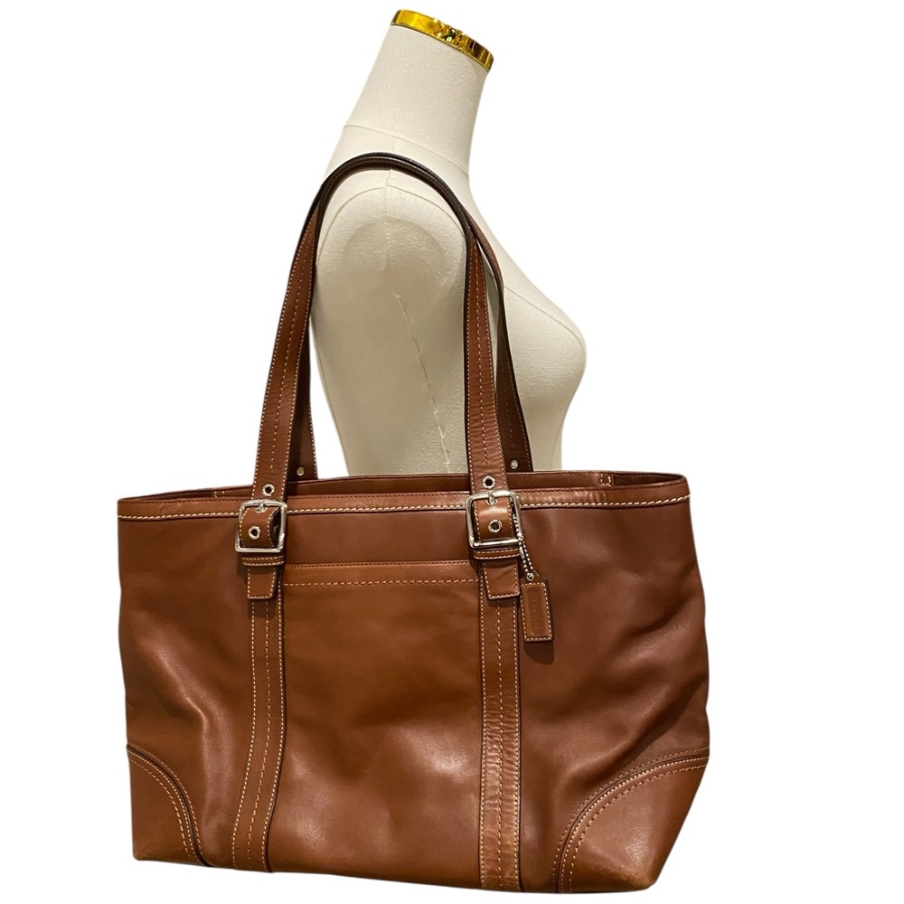 Coach Hampton Large Brown Leather Tote Bag, Style number F12609